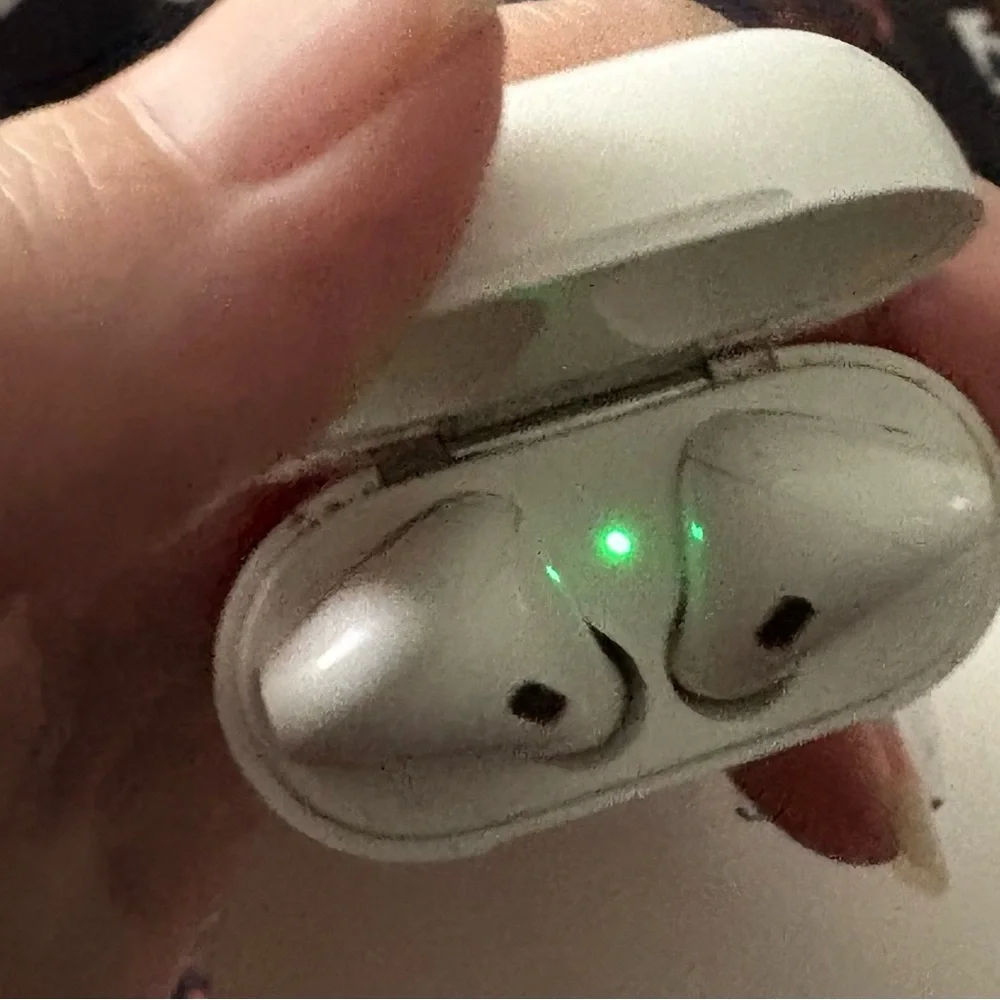 Apple AirPods with Bright Orange Silicone Earbud Case